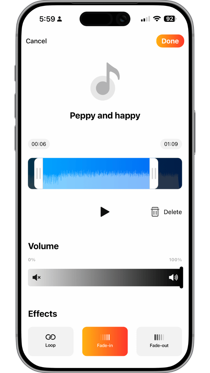 Audio Edit Panel